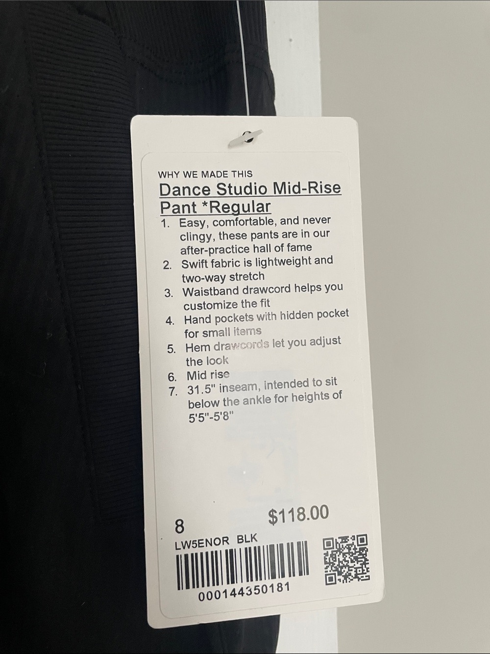 NWT Lululemon Dance Studio Mid Rise Pant -8 - Picture 2 of 3